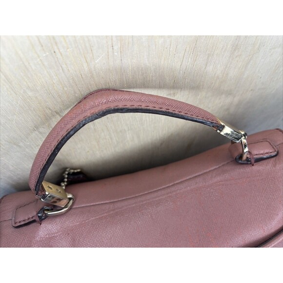 COACH MADISON SADIE SAFFIANO LEATHER SATCHEL BAG PURSE PINK MAUVE 27350 - Picture 7 of 16